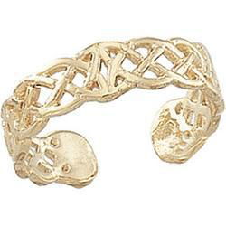 14K Yellow Gold Toe Ring W/Designyellow 