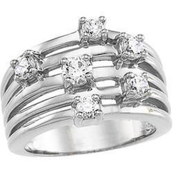 14K White Gold Cubic Zirconia Right Hand Ringwhite 
