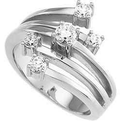 14K White Gold Cubic Zirconia Right Hand Ringwhite 
