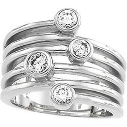 14K White Gold Cubic Zirconia Right Hand Ringwhite 
