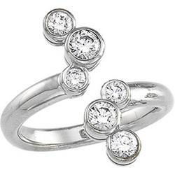 14K White Gold Cubic Zirconia Right Hand Ringwhite 