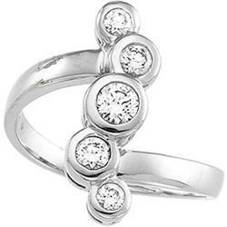 14K White Gold Cubic Zirconia Right Hand Ringwhite 