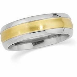 Titanium & 18K Yellow Gold Bridal Design Comfort Fit Bandtitanium 