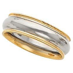 Platinum & 18K Yellow Gold Comfort Fit Milgrain Bandplatinum 