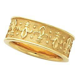 14K Yellow Gold Fancy Band Ringyellow 