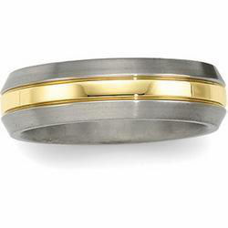 Titanium & 18K Yellow Gold Design Bandtitanium 