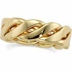 14K Yellow Gold Hand Woven Bandyellow 