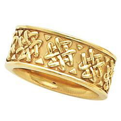 14K Yellow Gold Fancy Band Ringyellow 