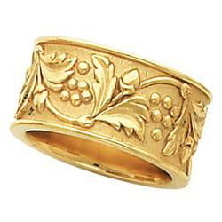 14K Yellow Gold Fancy Band Ringyellow 