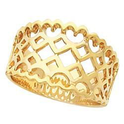 14K Yellow Gold Fancy Band Ringyellow 