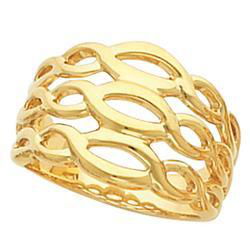 14K Yellow Gold Fancy Band Ringyellow 