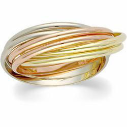 14K Yellow Gold Tri Color 6-Band Rolling Ringyellow 