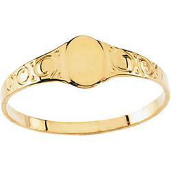 14K Yellow Gold Children's Oval Signet Ringyellow 
