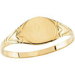14K Yellow Gold Children's Round Signet Ringyellow 
