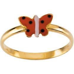 14K Yellow Gold Children's Butterfly Enamel Ringyellow 