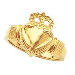 14K Yellow Gold Claddagh Ringyellow 
