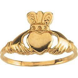 14K Yellow Gold Teen Claddagh Ringyellow 