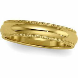 18K Yellow Gold Milgrain Band - 5mmyellow 