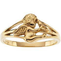 Sterling Silver Angel Ring With Holy Spiritsterling 