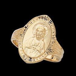 14K Yellow Gold Sacred Heart Ring - Size 6yellow 