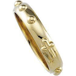 14K Yellow Gold Rosary Ring - Size 6yellow 