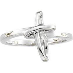 14K White Gold Cross Ringwhite 