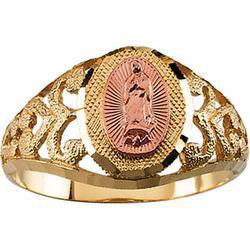 14K Yellow Gold Two Tone Our Lady Of Guadalupe Ring - Size 6yellow 