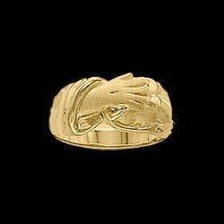 14K Yellow Gold Hand Of Christ Ringyellow 