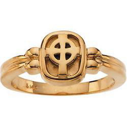 14K Yellow Gold Celtic Cross Ringyellow 