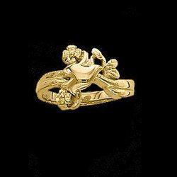 14K Yellow Gold Holy Spirit Ring With Floweryellow 