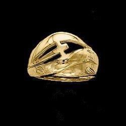 14K Yellow Gold Cross Ringyellow 