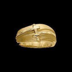14K Yellow Gold Cross Ringyellow 