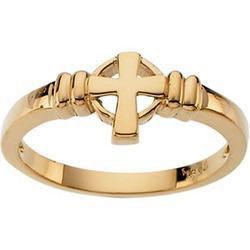 14K Yellow Gold Cross Ringyellow 