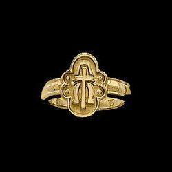 14K Yellow Gold Alpa Omega Cross Ringyellow 
