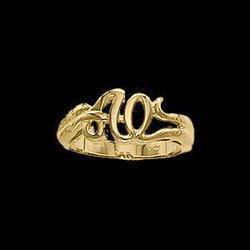 14K Yellow Gold Alpha Omega Ringyellow 