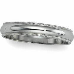 Platinum Milgrain Band - 4mmplatinum 