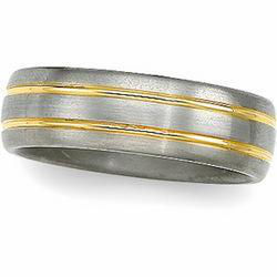 Titanium & 18K Yellow Gold Design Bandtitanium 