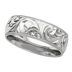 Platinum Hand Engraved Bandplatinum 