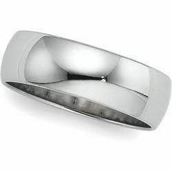 Platinum Light Half Round Band - 6mmplatinum 