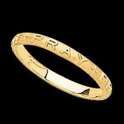 14K White Gold Pray, Pray, Pray Ring - Size 9white 