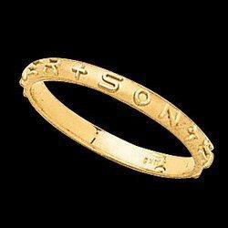 14K Yellow Gold Father, Son, & Spirit Ring - Size 9yellow 