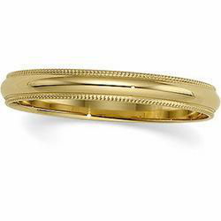 14K Yellow Gold Light Milgrain Band - 3mmyellow 