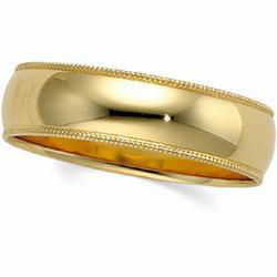 10K Yellow Gold Light Milgrain Band - 6mmyellow 