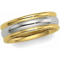 14K Two Tone Gold Comfort Fit Bandtwo 