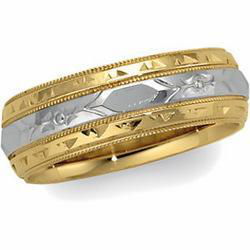 14K Two Tone Gold Design Bandtwo 