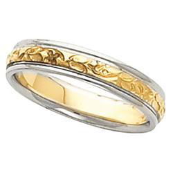 14K Two Tone Gold Design Bandtwo 