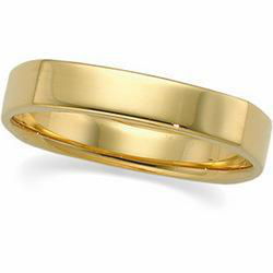 14K Yellow Gold Square Comfort Fit Band - 4mmcomfort 