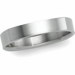 14K White Gold Square Comfort Fit Band - 4mmwhite 