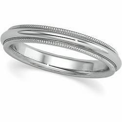 Platinum Comfort Fit Milgrain Band - 5mmplatinum 