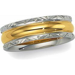 14K Two Tone Gold Design Bandtwo 